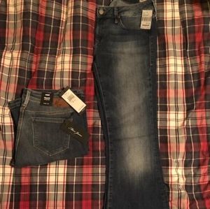 Mavi PEACE Mid-Rise Skinny Flare Dark Denim Jeans